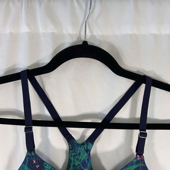 Soma Bra Women's 34B Green Floral Underwire Padded Center Clasp Stretchy - Picture 2 of 6